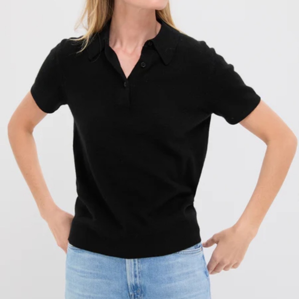 Black Short Sleeve Polo